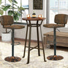 Set of 2 Bar Stools Adjustable Swivel Leather Pub Chair Kitchen Dining Chairs