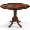 Wooden Dining Table 4 Persons Round Kitchen Table Counter w/ Curved Trestle Legs