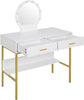 Vanity Table Dressing Table with 8 LED Bulbs 2 Drawers Modern Makeup Table