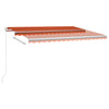 Manual Retractable Awning with 400x350 Orange and Brown A3Q0