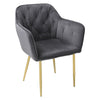 1x Velvet Upholstered Dining Chairs Kitchen Tub Armchair Seat Metal Gold Legs UK
