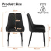 2x Black Velvet Cushion Seat Back Dining Chairs Set Metal legs Reception Chair