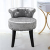 Grey Glitter Velvet Velvet Stool Dining Dressing Chair Piano Seat with Backrest