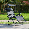 Set of 2 Sun loungers With Canopy Garden Outdoor Reclining Chairs Patio Chair