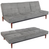 Multifunctional Adjust 3 Seater Sofa Bed Velvet Sofabed Click Clack Wooden Legs