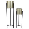 2x Gold Metal Plant Pot Stand Holder Indoor Garden Decor Flower Planter Display