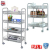 3/4 Tier Rolling Cart Storage Trolley on Wheels Salon Hairdresser Barber Storage