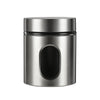 4Pc Stainless Steel Canister Set Tea Coffee Sugar Jars With Clear Window Storage