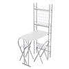 Compact Dining Table And 2 Chairs Folding Design Table With Shelf Space Saving