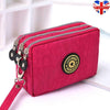 Women lady 3 Zipper Canvas Handbag Card Holder Phone Bag Coin Purse Wallet
