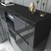 130cm Modern TV Unit Stand Cabinet Black High Gloss Door Matt Body Sideboard LED