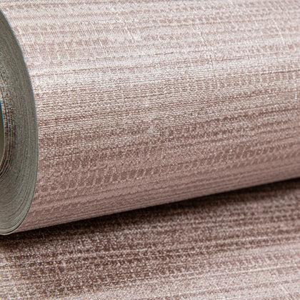 Arthouse Plain Metallic Rose Gold Shimmer Thick Heavy Textured Vinyl Wallpaper