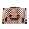 Rose Gold Makeup Trolley Train Case Beauty Cosmetic Vanity Case Box Wheel Drawer