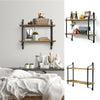 2 Tier Metal Wall Shelf Wall Mounted Diaplay Shelf Living Room Bedroom