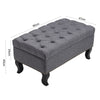 Upholstered Bench Stool Chair Footstool Side Pouffe Seat with Curved Wood Legs