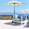2.7 M Round Beige Garden Parasol Umbrella Sun Shade Outdoor Patio Crank Tilt