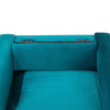 Luxury Blue Velvet Occasional Accent Chair Single Sofa Armchair Seat W/ 2 Wheels