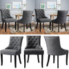 2/4Pcs Button Back Dining Chairs Dark Grey Living Room Upholstered Leisure Chair