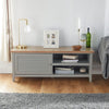 TV Unit Cabinet Stand Grey Modern w/ Media Storage Cupboard & Shelves | VonHaus