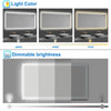LED Bathroom Mirror illuminated Demister Pad Dimmable 3 Colors Light Up