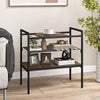 Industrial Entryway Table 3-Tier Sofa Side Table Foyer Table w/ Removable Panel
