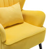 Retro Wing Back Armchair Velvet Upholstered Living Room Sofa Chair With Cushion