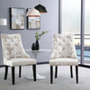 2pcs Knocker Dining Chairs Crushed Velvet Padded Ring Back Studded Dinner Seat