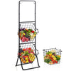 3-Tier Fruit Basket Stand Wire Bowls Detachable Kitchen Vegetable Storage Rack