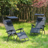 Set of 2 Sun loungers With Canopy Garden Outdoor Reclining Chairs Patio Chair