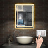 LED Bathroom Mirror illuminated Demister Pad Dimmable 3 Colors Light Up