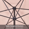 3M Patio Parasol w/6 Metal Ribs & Air Vent Sun Shade Beach Market Table Parasol