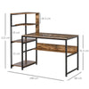 Computer Desk w/ 4 Storage Shelves Steel Frame Workstation for Home Office