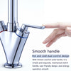 Kitchen Twin Dual Lever Taps Sink Mixer Basin Tap Swivel Chrome Waterfall Faucet