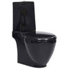 WC Ceramic Toilet Bathroom Round Toilet Bottom Water Flow White/Black