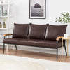 Modern 3-Seater Faux Leather Sofa Armchair Black/Cream/Brown Couches Living Room