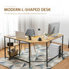 L-Shaped Corner Computer Desk Industrial PC Table Large Workstation with Storage