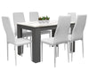 Wooden Dining Table and Chairs 4 / 6 Set Pu Leather Seat Kitchen Room Furniture