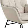 Vintage Fabric Upholstered Chair Tufted Back Home Leisure Armchair Metal Legs