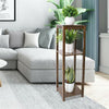 Vintage Carving Art Bamboo Tall Plant Stand Pot Holder Home Side Table End Table