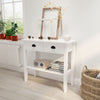 Modern 2-Drawer Console Table w/ Bottom Shelf Hallway Storage Furniture White