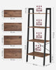 Industrial Ladder Bookcase Tall Kitchen Shelf Storage Rack Metal Shelving Unit