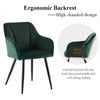 2pcs Velvet Dining Chairs Set Padded Seat Metal Legs Kitchen Furniture