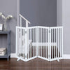 3/4 Panels Collapsible Pet Gate Dog Fence Playpen Child Safety Stair Baffle Wood