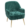 Luxury Crushed Velvet Armchair Wingback Padded Tub Chair Cafe Sofa W/ Metal Legs