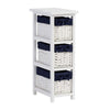 Storage Drawers White 3 Willow Baskets Navy Linen Bow Lining Home Furniture Unit