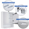 Bathroom Mirror Cabinet Wall Mounted Storage Cupboard Double Door + Compartment
