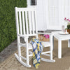 Outdoor Rocking Chair Wooden Frame Porch Chair Garden Balcony Backyard White