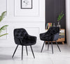 1.5M Dining Table/Velvet Dining Chairs Set Metal Legs Dining Room Kitchen Office