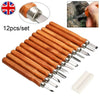 12Pcs/set Wood Carving Hand Chisel Tools For Carpenters Woodworking With Bag UK