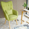 Upholstered Armchair Buttoned Wing Back Living Room Fireside Chair with Cushion